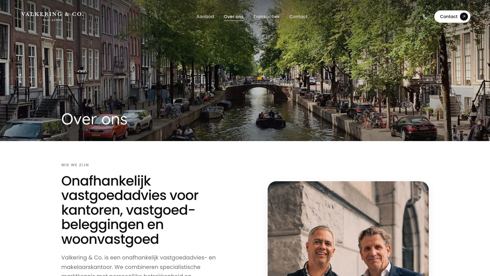 De pagina Over ons van valkering.co met de partners